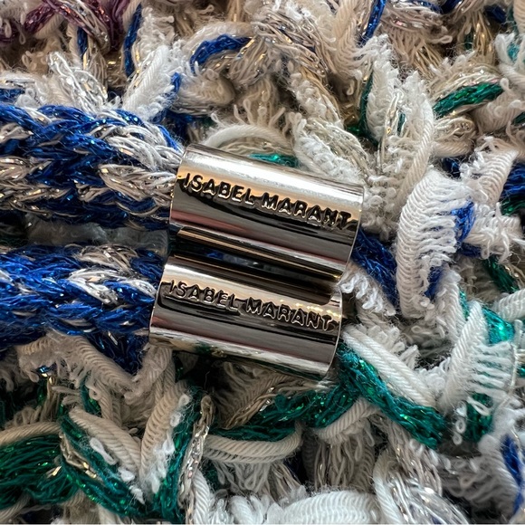 NEW NWOT Isabel Marat Andrea Open Knit Metallic Cropped Sweater Pullover Size 44 - Picture 10 of 16